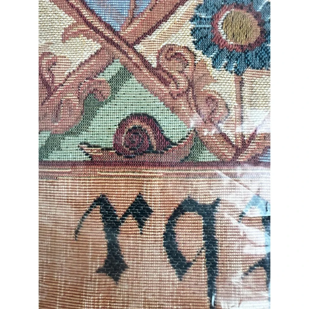 Historic Scotland Gothic Tapestry Pillow Cover Medieval Floral Rabbit Bird 19x19
